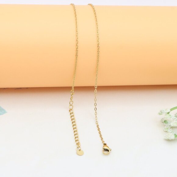 Elegant Yellow Gold Plated Necklace with Round Disc Charms, XPNL0385 - Picture 11 of 12